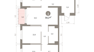 94.00 м² | 3 - 24 эт.