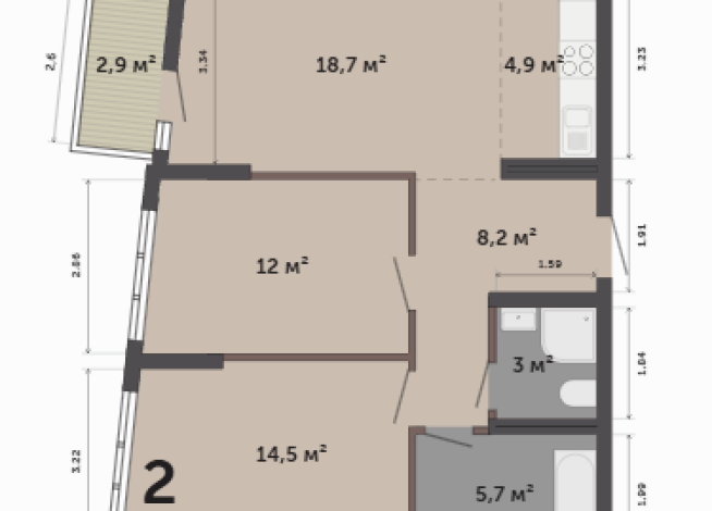 67.90 м² | 10 - 12 эт.