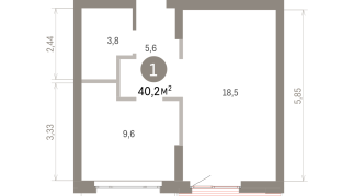 40.00 м² | 4 - 7 эт.