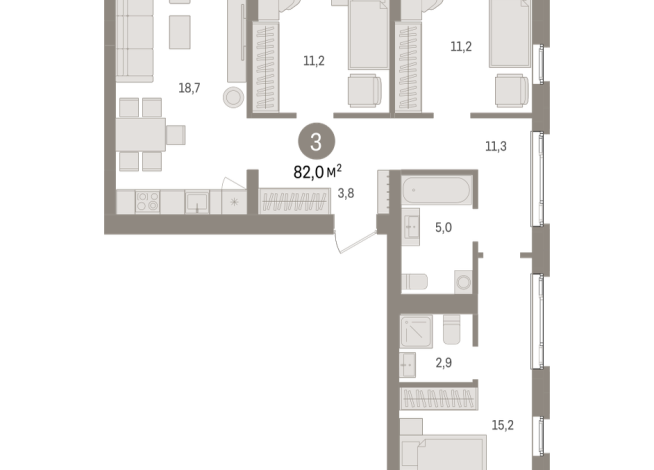 82.00 м² | 4 - 7 эт.