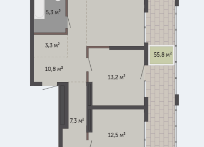 130.60 м² | 12 - 12 эт.