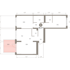 89.00 м² | 2 - 7 эт. 00