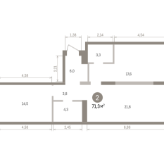 71.00 м² | 4 - 8 эт. 00