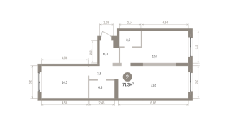 71.00 м² | 4 - 8 эт.