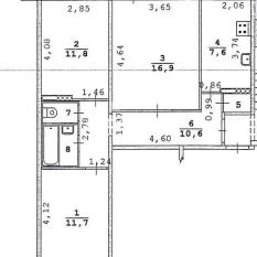 Комната | 16.90 м² | 1 - 9 эт. 50
