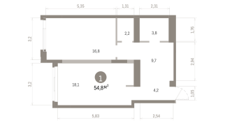 54.00 м² | 22 - 24 эт.