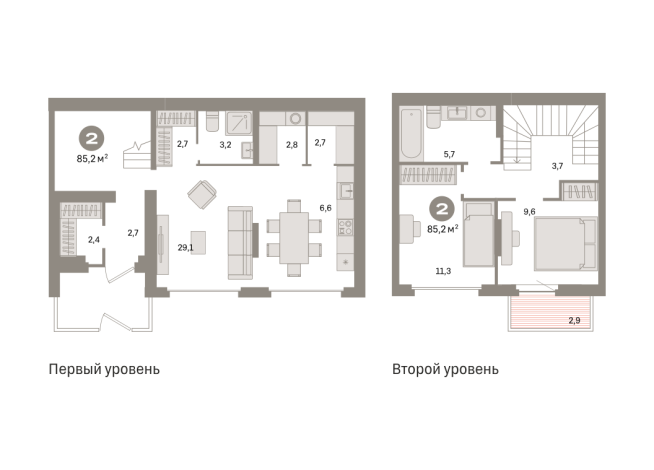84.00 м² | 1 - 9 эт.
