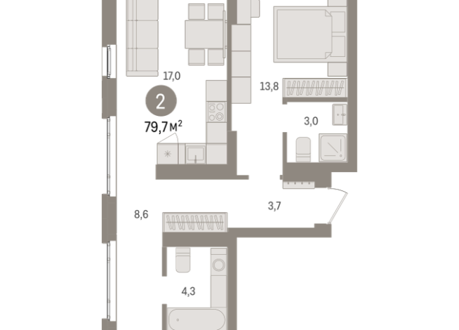 79.00 м² | 2 - 7 эт.