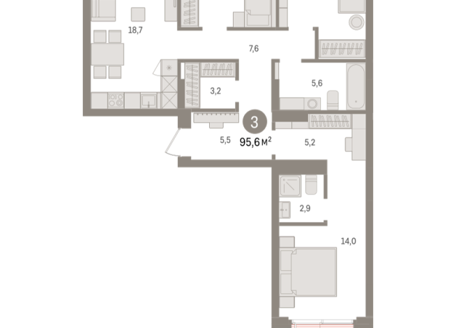 95.00 м² | 2 - 7 эт.