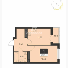 1-к квартира | 37.90 м² | 13 - 17 эт. 11