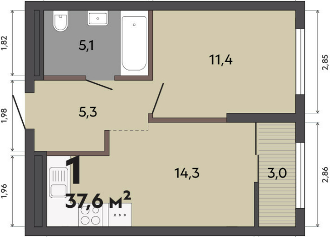 37.60 м² | 10 - 31 эт.