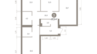 87.00 м² | 3 - 7 эт.