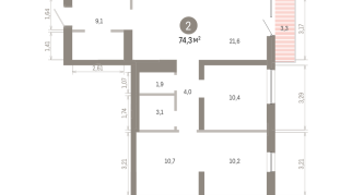 74.00 м² | 7 - 8 эт.