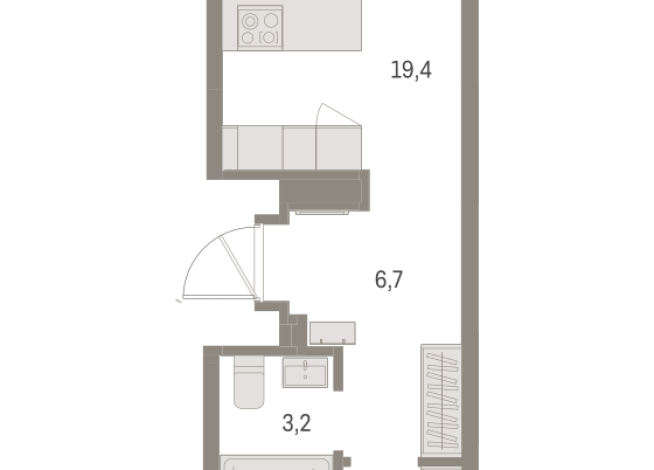 39.00 м² | 2 - 9 эт.