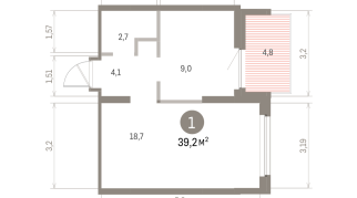 39.00 м² | 9 - 9 эт.