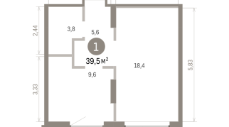 39.00 м² | 3 - 8 эт.