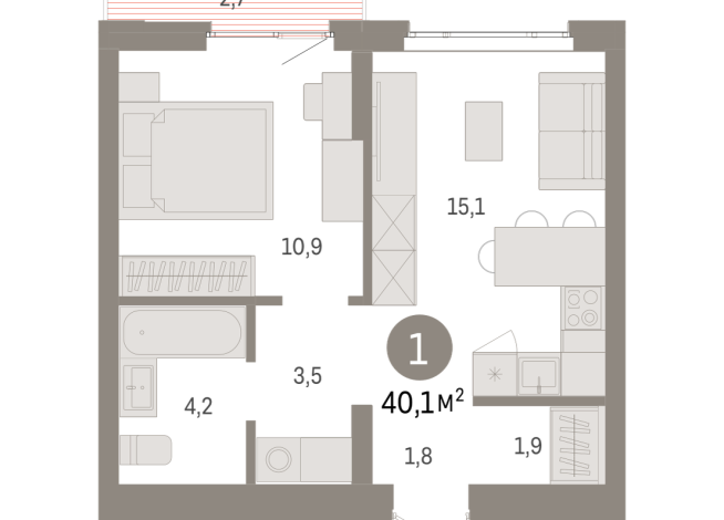 40.00 м² | 3 - 7 эт.