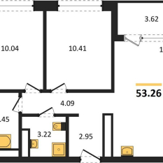 2-к квартира | 53.30 м² | 12 - 24 эт. 20