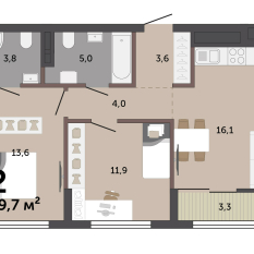 59.70 м² | 2 - 17 эт. 00