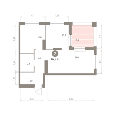 67.00 м² | 8 - 8 эт. 00