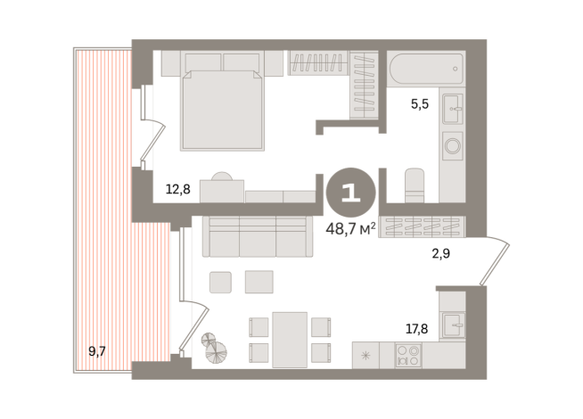 48.00 м² | 7 - 24 эт.