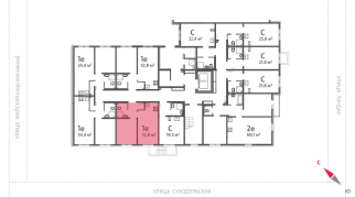 32.80 м² | 1 - 8 эт.