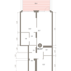 90.00 м² | 1 - 8 эт. 00