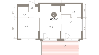 64.00 м² | 1 - 8 эт.