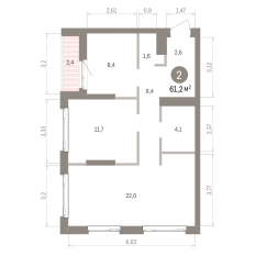 61.00 м² | 16 - 25 эт. 00