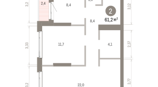 61.00 м² | 16 - 25 эт.