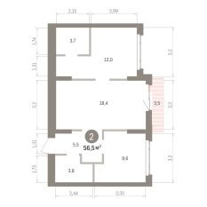 56.00 м² | 2 - 7 эт. 00