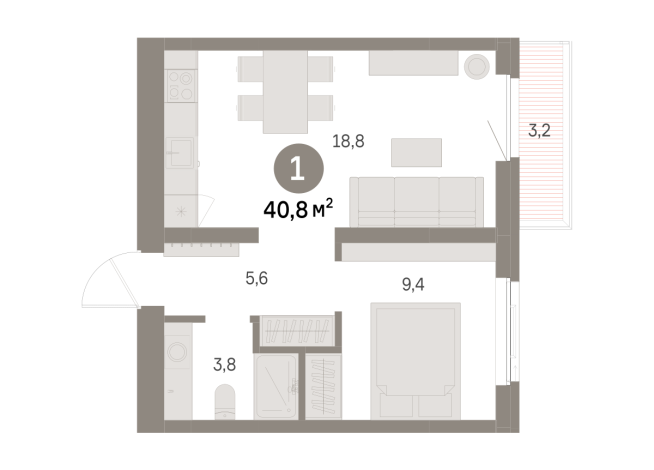 40.00 м² | 5 - 9 эт.