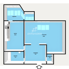 1-к квартира | 53.20 м² | 1 - 10 эт. 01