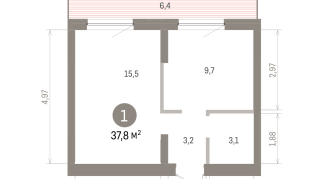 37.00 м² | 7 - 7 эт.