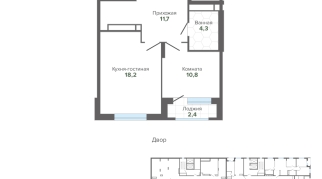 47.38 м² | 18 - 24 эт.