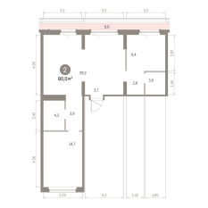 79.00 м² | 8 - 9 эт. 00