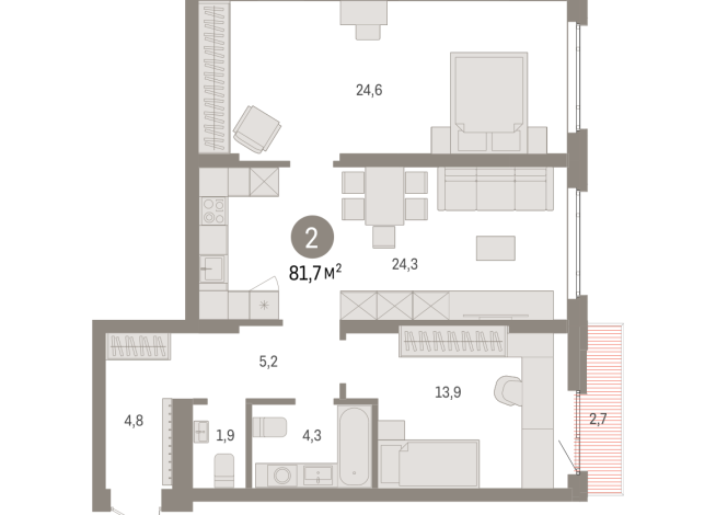 81.00 м² | 14 - 16 эт.