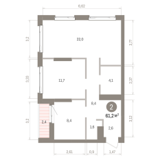 61.00 м² | 16 - 25 эт. 00