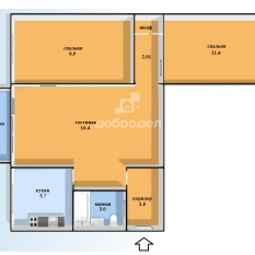 3-к квартира | 54.10 м² | 5 - 5 эт. 130