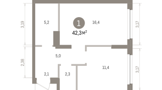 42.00 м² | 4 - 9 эт.