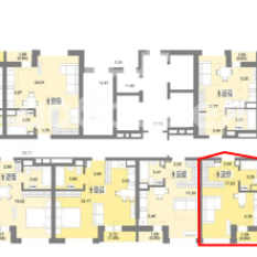 1-к квартира | 25.52 м² | 17 - 27 эт. 11