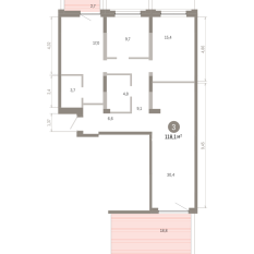 118.00 м² | 2 - 9 эт. 00