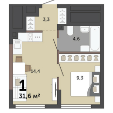 31.60 м² | 2 - 15 эт. 00