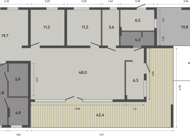 198.70 м²