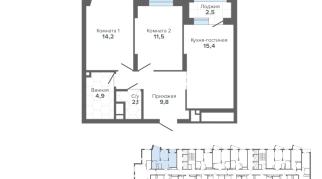 60.46 м² | 10 - 25 эт.
