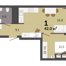 42.00 м² | 21 - 32 эт. 00
