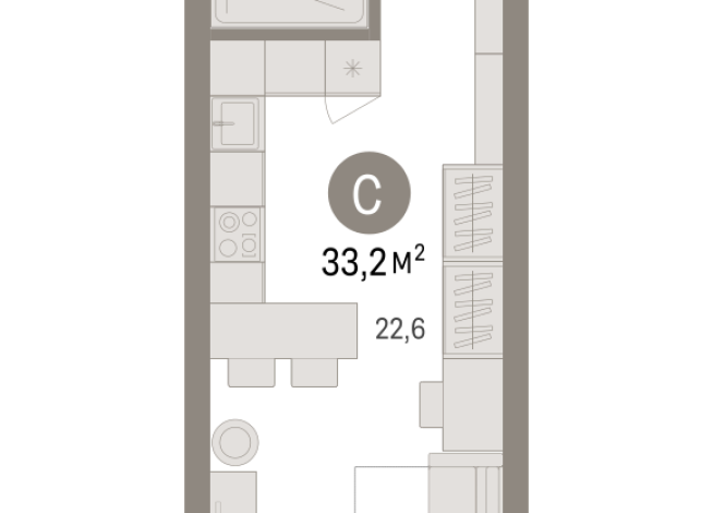 33.00 м² | 11 - 25 эт.