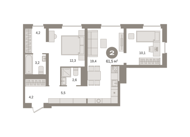 61.00 м² | 2 - 8 эт.