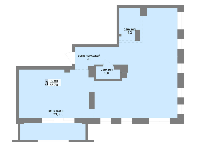 85.90 м² | 30 - 30 эт.