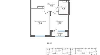 48.19 м² | 7 - 24 эт.